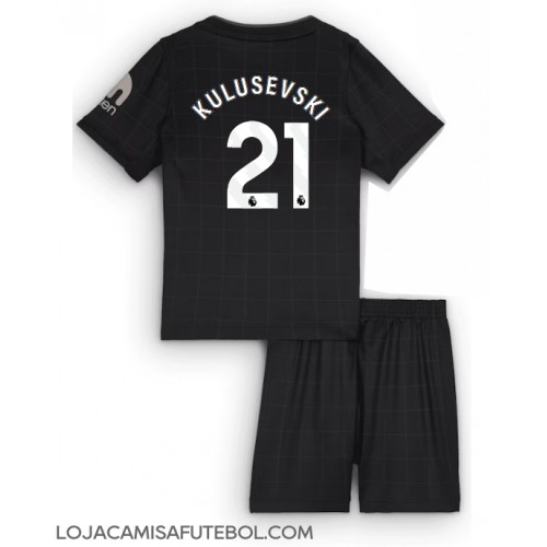 Camisa de Futebol Tottenham Hotspur Dejan Kulusevski #21 Equipamento Secundário Infantil 2025-26 Manga Curta (+ Calças curtas)